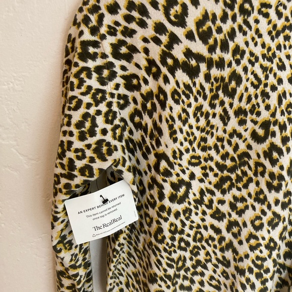 Le Superbe 100% cashmere animal print cardigan sweater size M - Picture 6 of 6